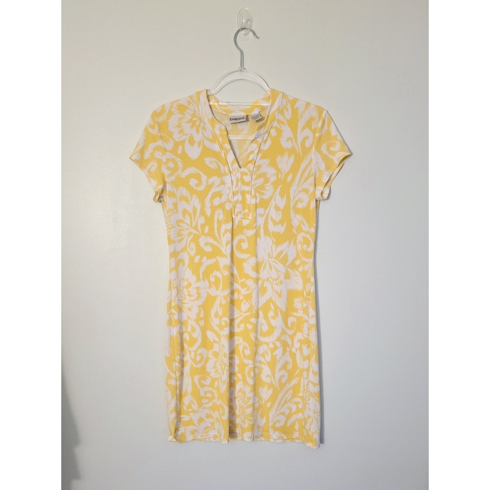 Chico's Yellow and White Floral Mini Dress 🌟